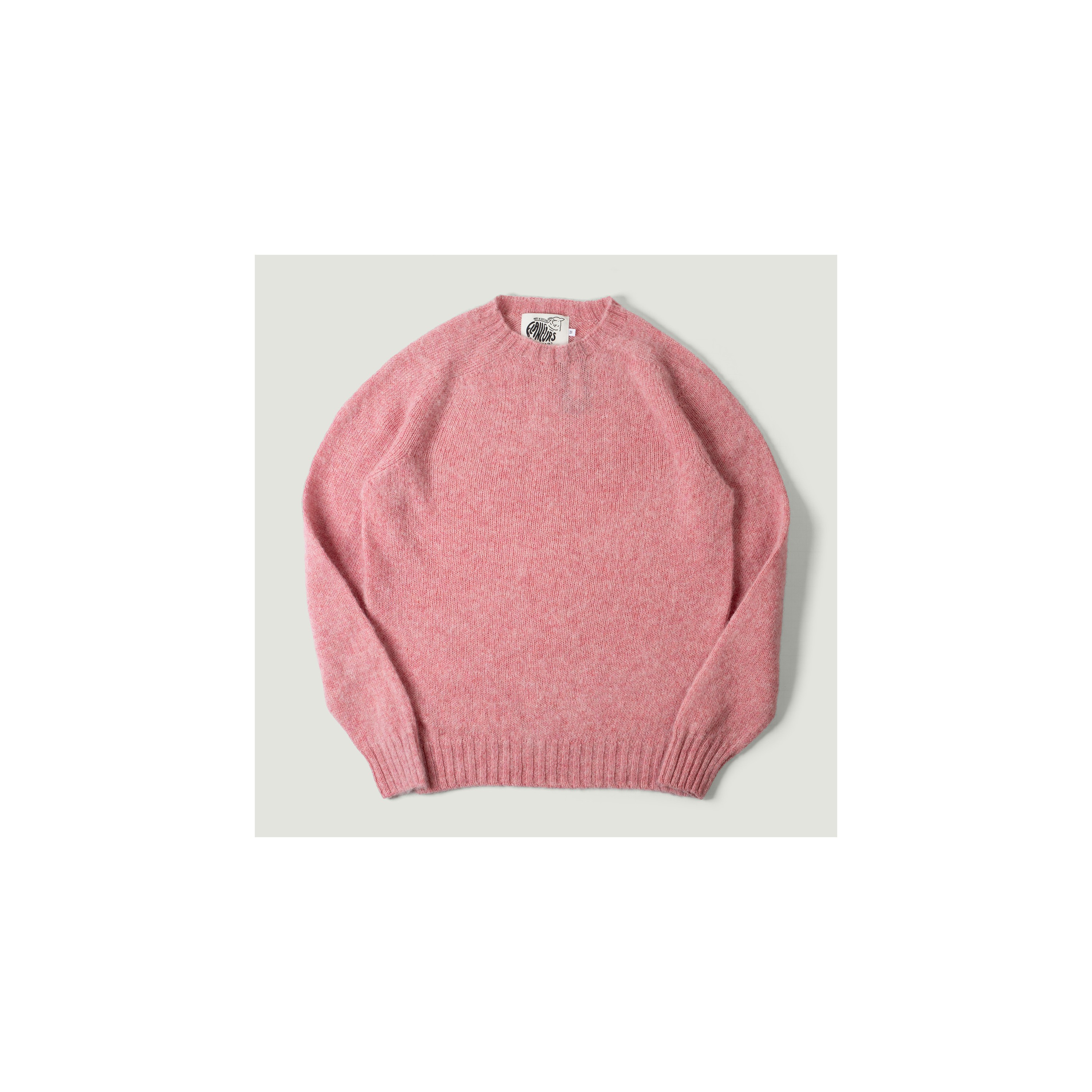 Shaggy Crew Neck Sweater Sea Pink
