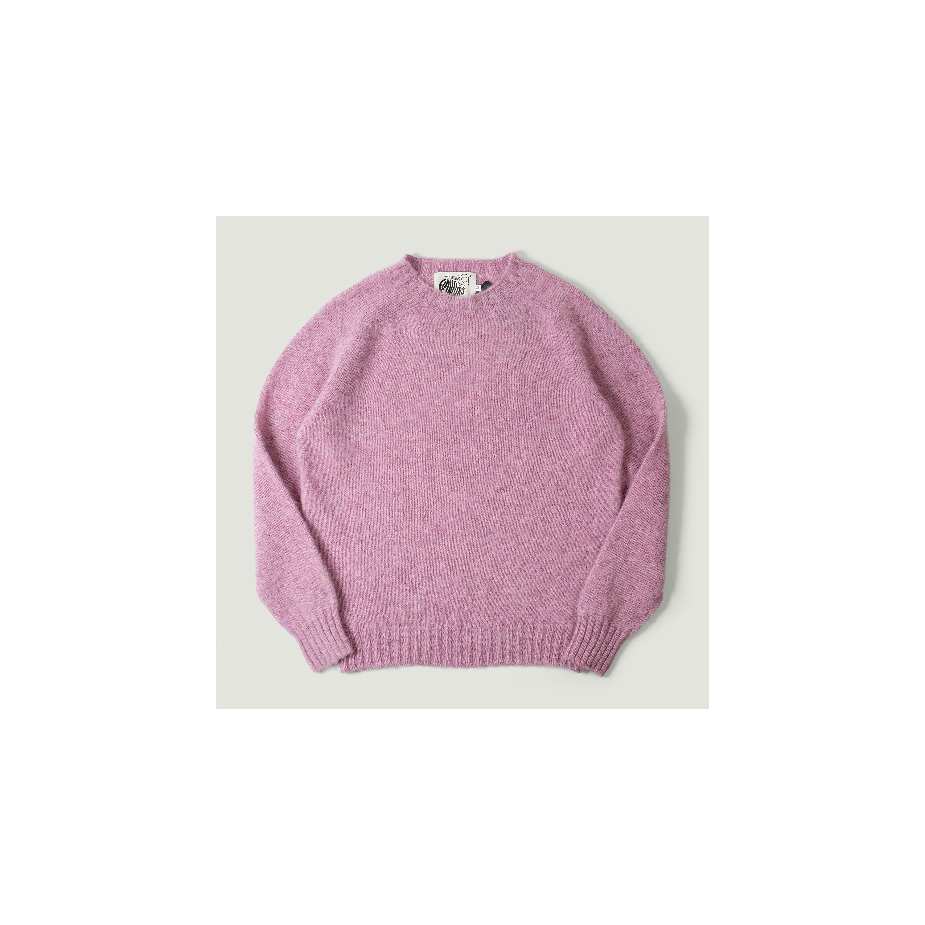Shaggy Crew Neck Sweater Pink Lavender