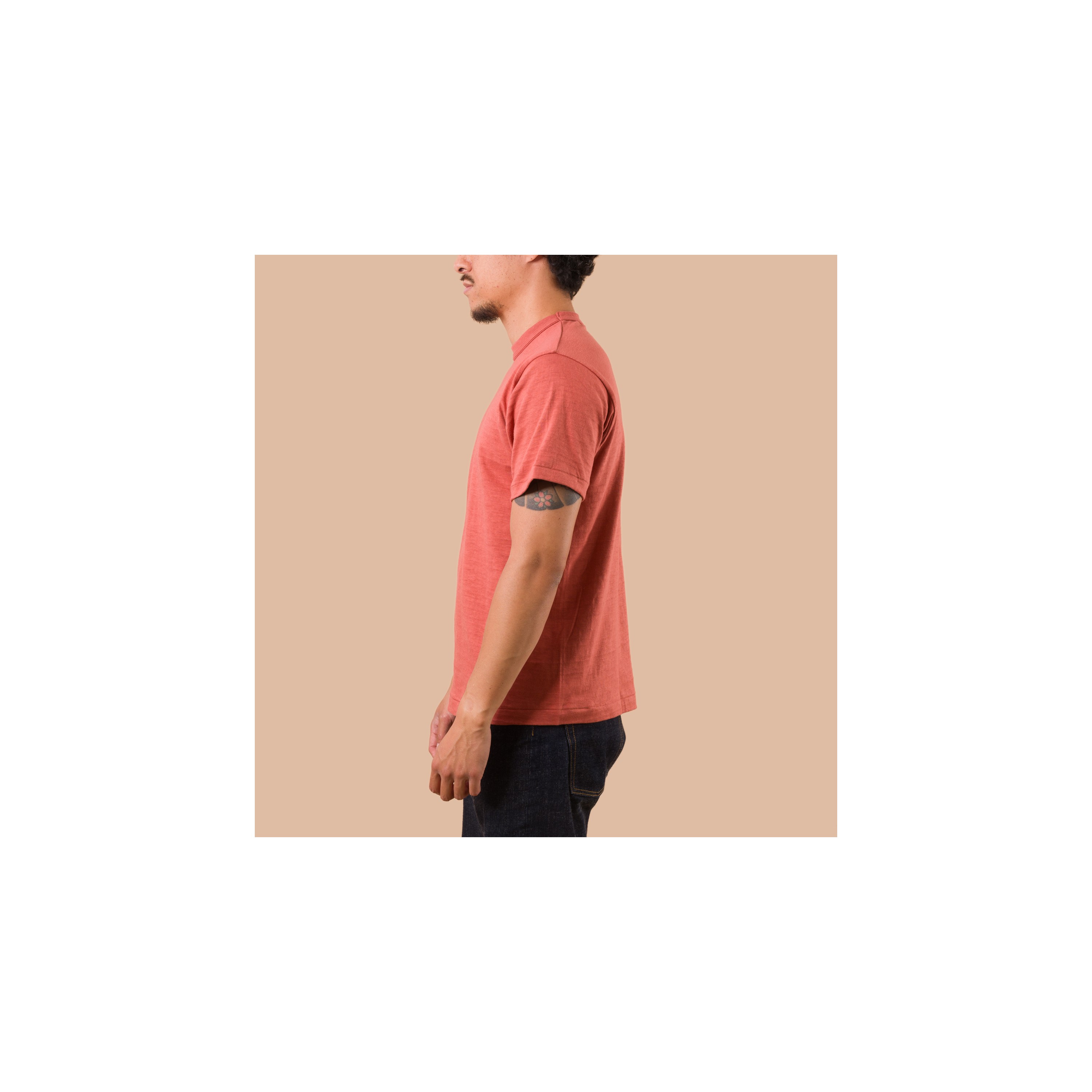 WAREHOUSE & CO. / Lot 4601 No Print T-Shirt Salmon