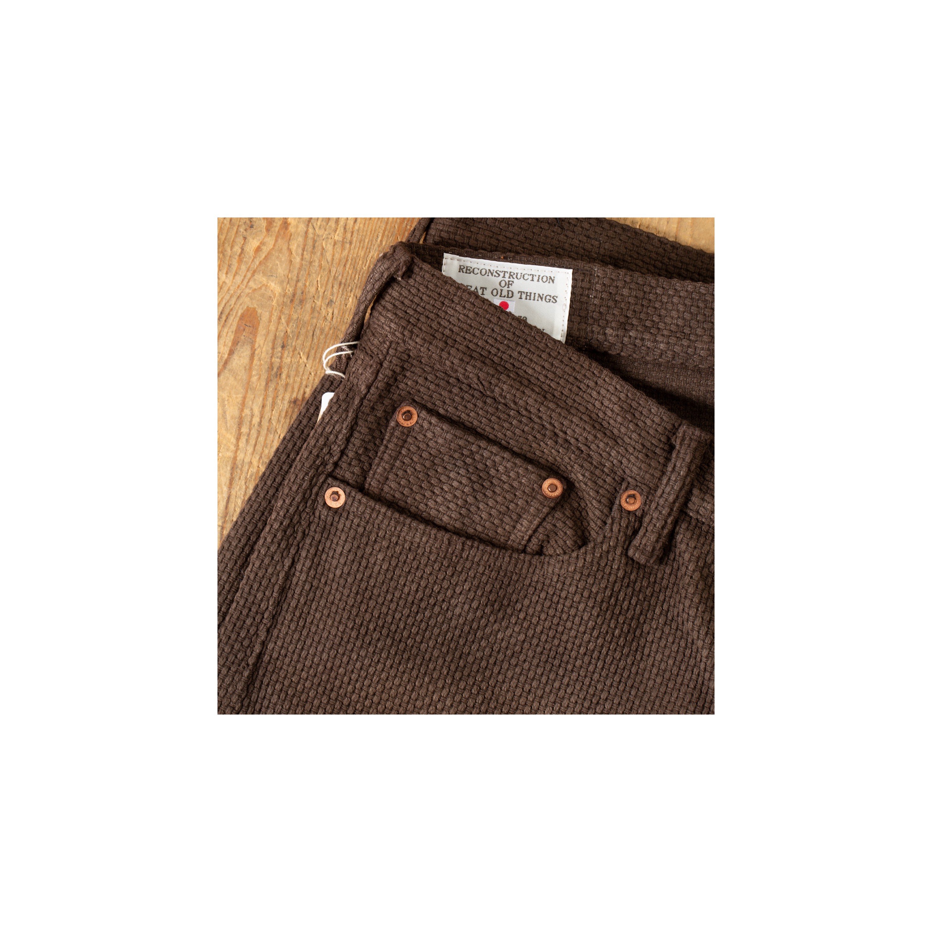 STUDIO D'ARTISAN / 1914 17oz Amami Oshima Mud-Dyed Sashiko Dark Brown