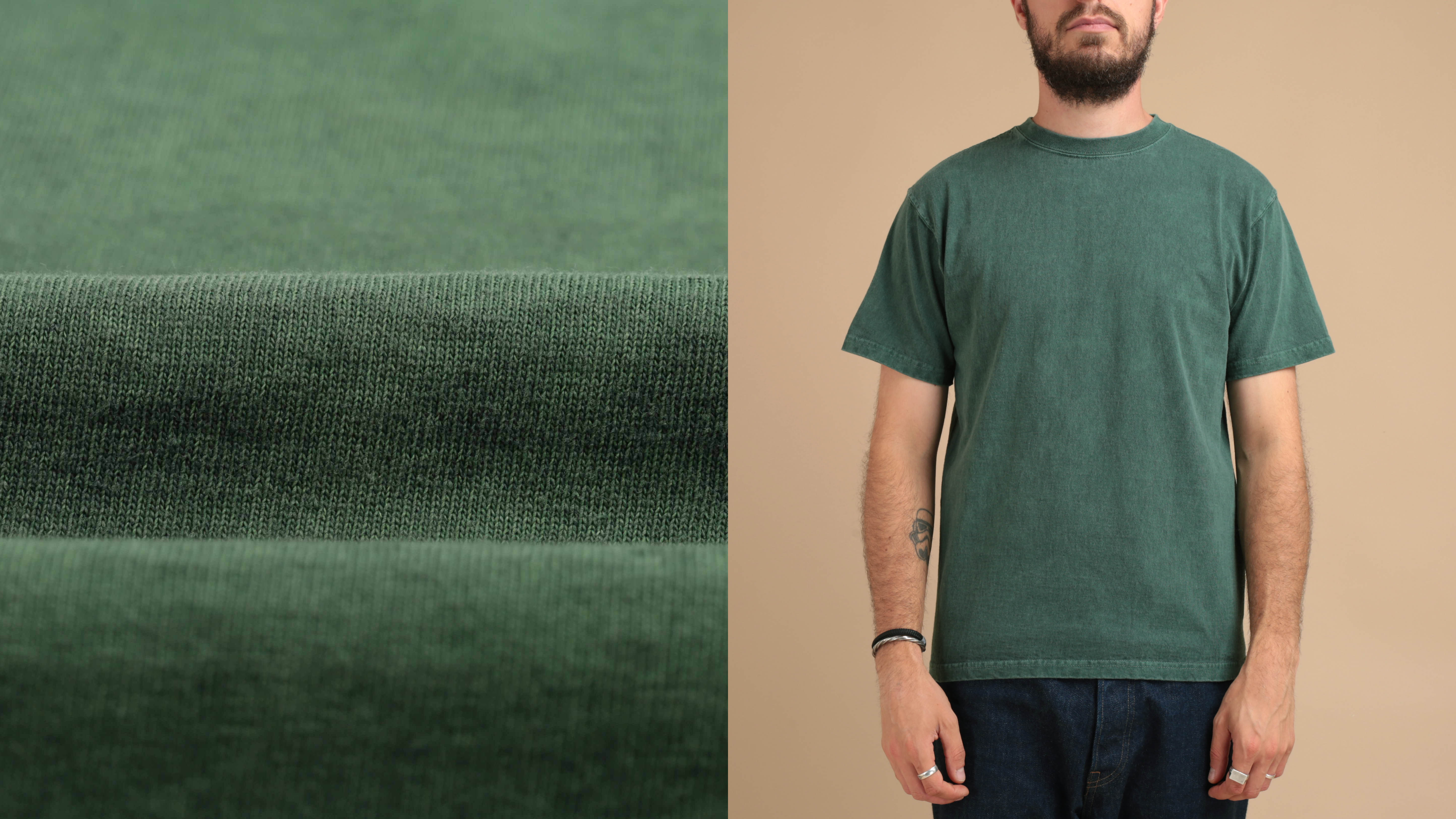 GOOD ON flâneurs Short Sleeve Crew T-shirt P-Dark Green 3.jpg